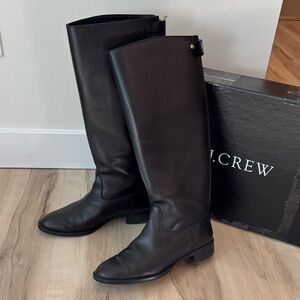 J. Crew Black Tall Knee High Leather Boots size 7